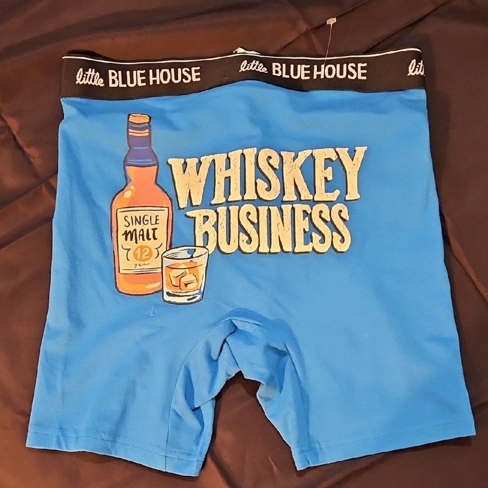 "Whiskey Business Blue Boxer Briefs